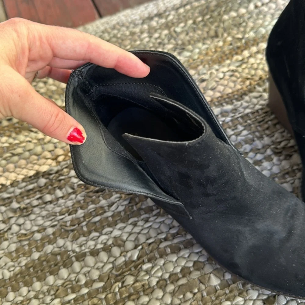Merona Black Suede Ankle Boot Wedges